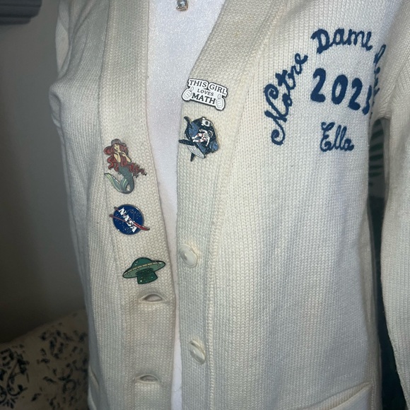Vintage Broadway Of California Norte Dame Preppy Cardigan Sweater - Picture 5 of 12